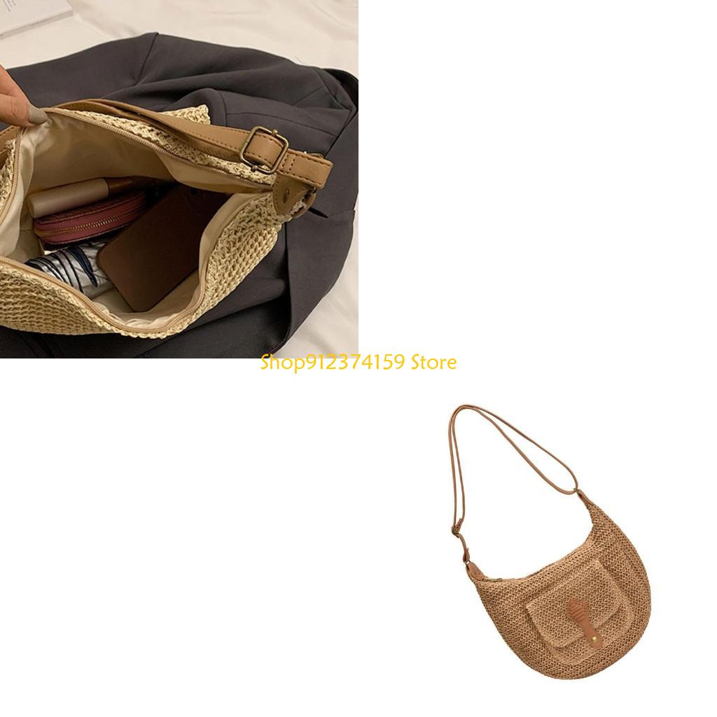 Women Bags Handmade - G5AE Damska torba plażowa ze słomy